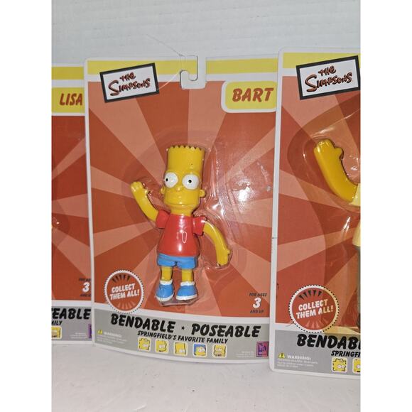 NJ CROCE Simpsons Bart And Family Bendable POSEABLE Toy Figure - New ON CARD - Picture 5 of 8